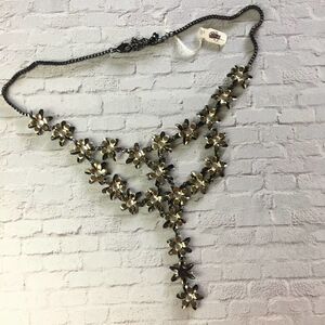 Boho Multi Color Metal Flower Y Necklace